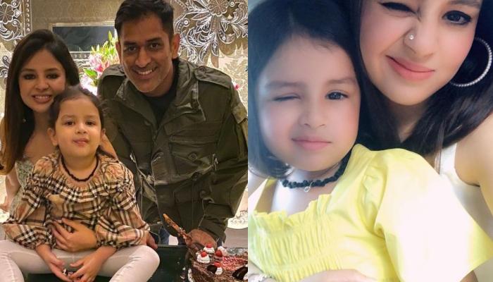 sakshi dhoni with her daughter