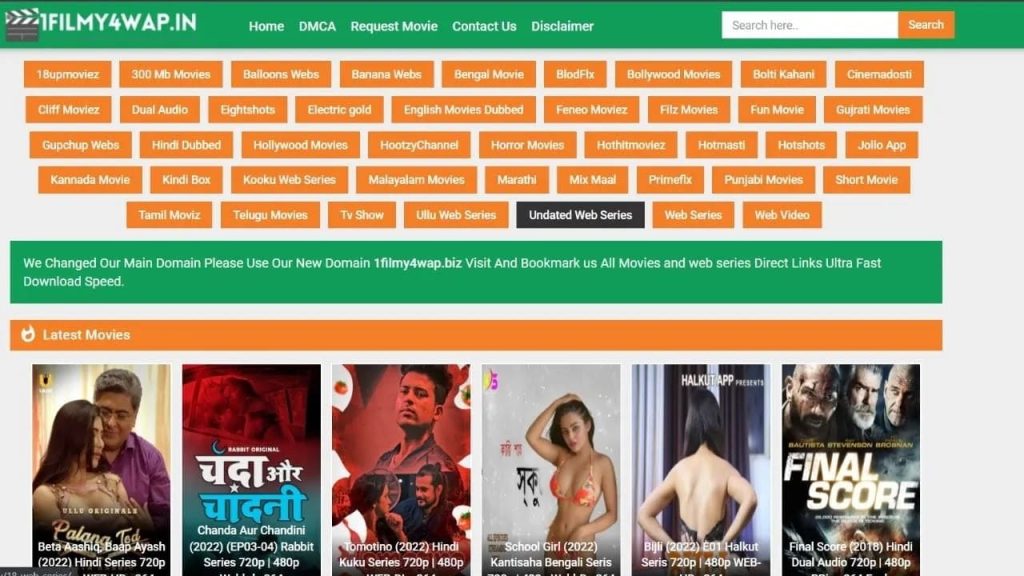 Filmy4web Bollywood, Hollywood Dubbed Hindi Movies Download